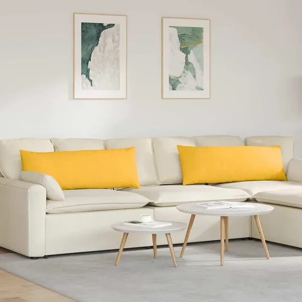 Coussins de canapé 2 pcs Jaune clair 120 x 40 cm