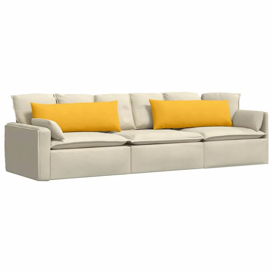 Coussins de canapé 2 pcs Jaune clair 120 x 40 cm - 3