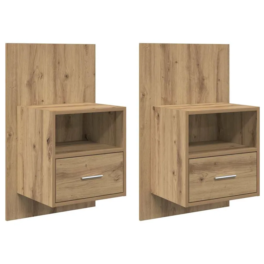 Cabinet de chevet 2 pc Chêne artisanal 50 x 32.5 x 80cm - 2