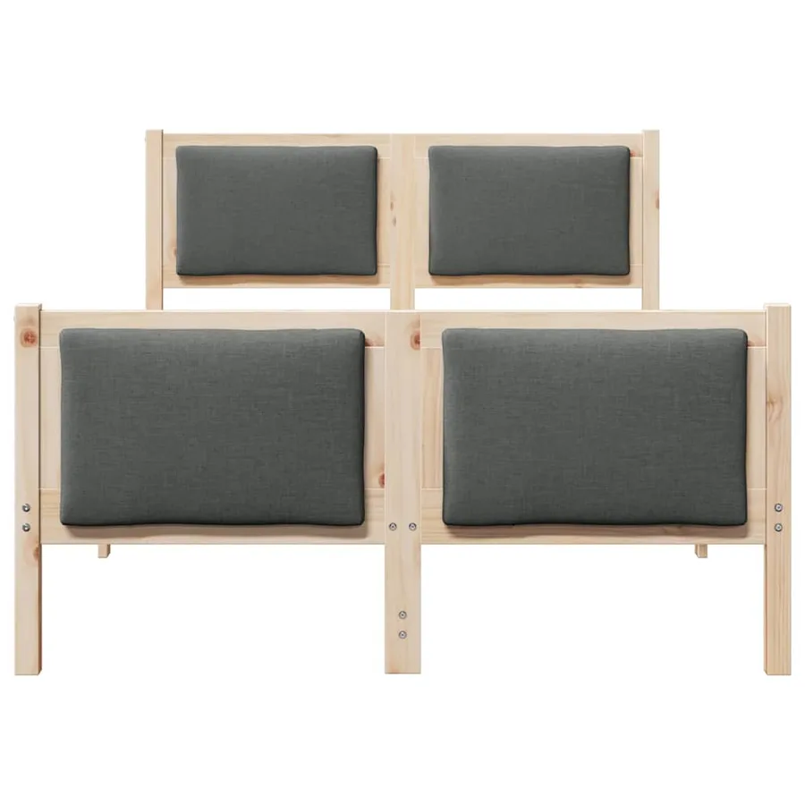 Cadre de lit avec tête de lit Gris foncé 120 x 200 cm tissu - 5