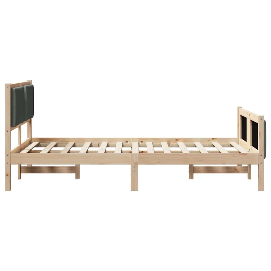 Cadre de lit avec tête de lit Gris foncé 120 x 200 cm tissu - 6