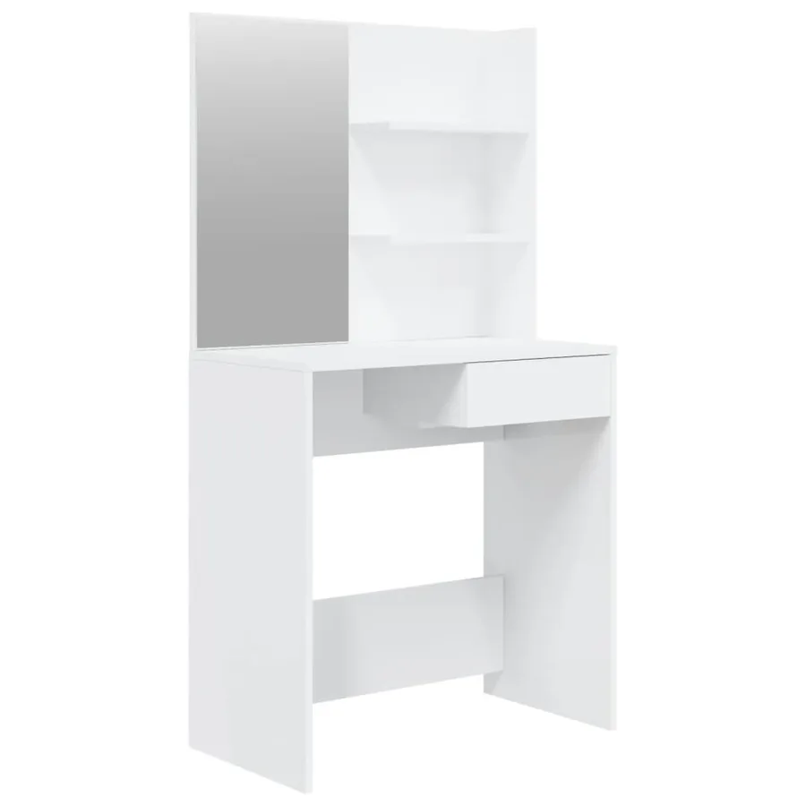 Coiffeuse avec miroir Blanc brillant 74,5x40x141 cm - 2