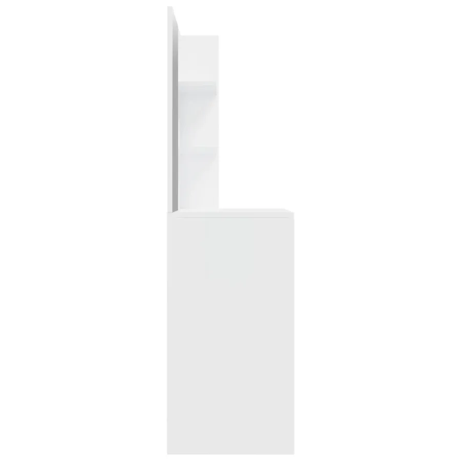 Coiffeuse avec miroir Blanc brillant 74,5x40x141 cm - 8