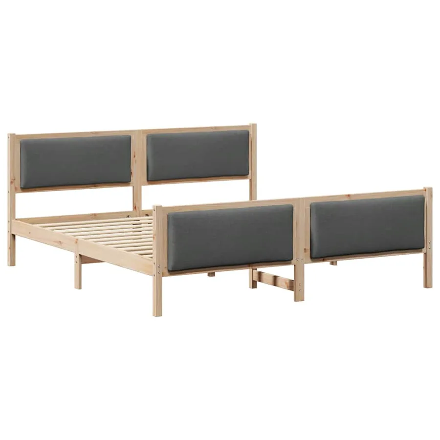 Cadre de lit avec tête de lit Gris foncé 180 x 200 cm tissu - 2
