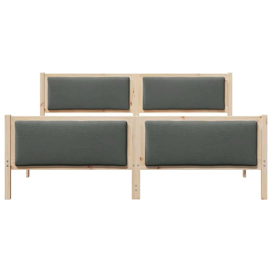 Cadre de lit avec tête de lit Gris foncé 180 x 200 cm tissu - 5