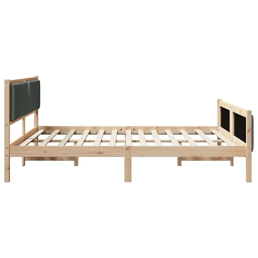Cadre de lit avec tête de lit Gris foncé 180 x 200 cm tissu - 6