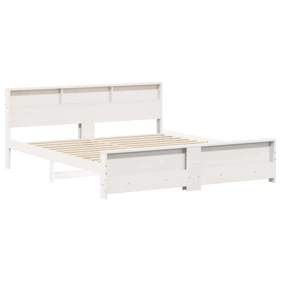 Cadre de lit Blanc 200 x 200 cm Bois d'ingénierie - 4