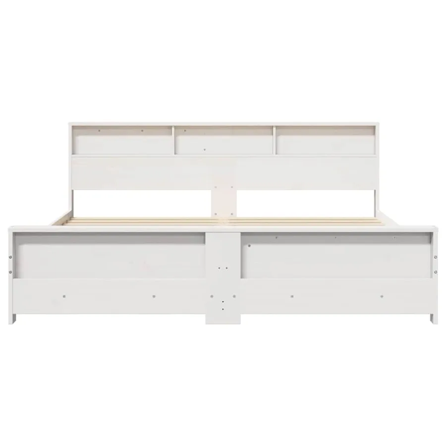 Cadre de lit Blanc 200 x 200 cm Bois d'ingénierie - 5