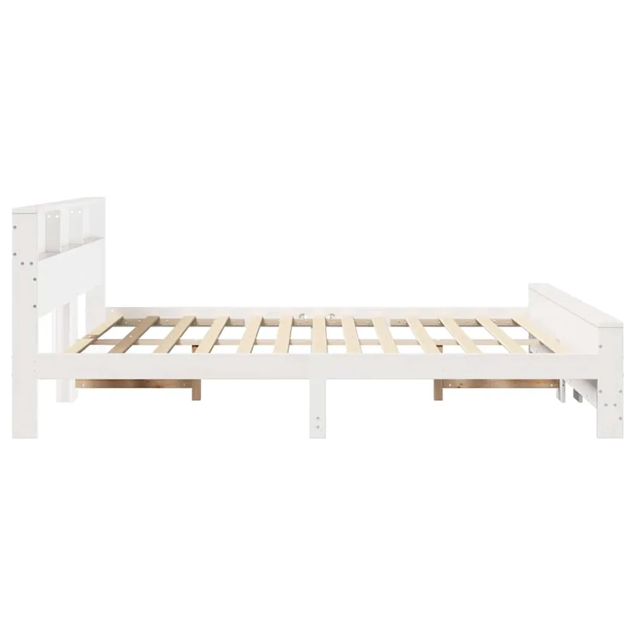 Cadre de lit Blanc 200 x 200 cm Bois d'ingénierie - 6