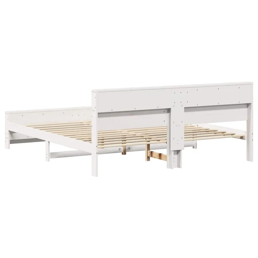 Cadre de lit Blanc 200 x 200 cm Bois d'ingénierie - 7