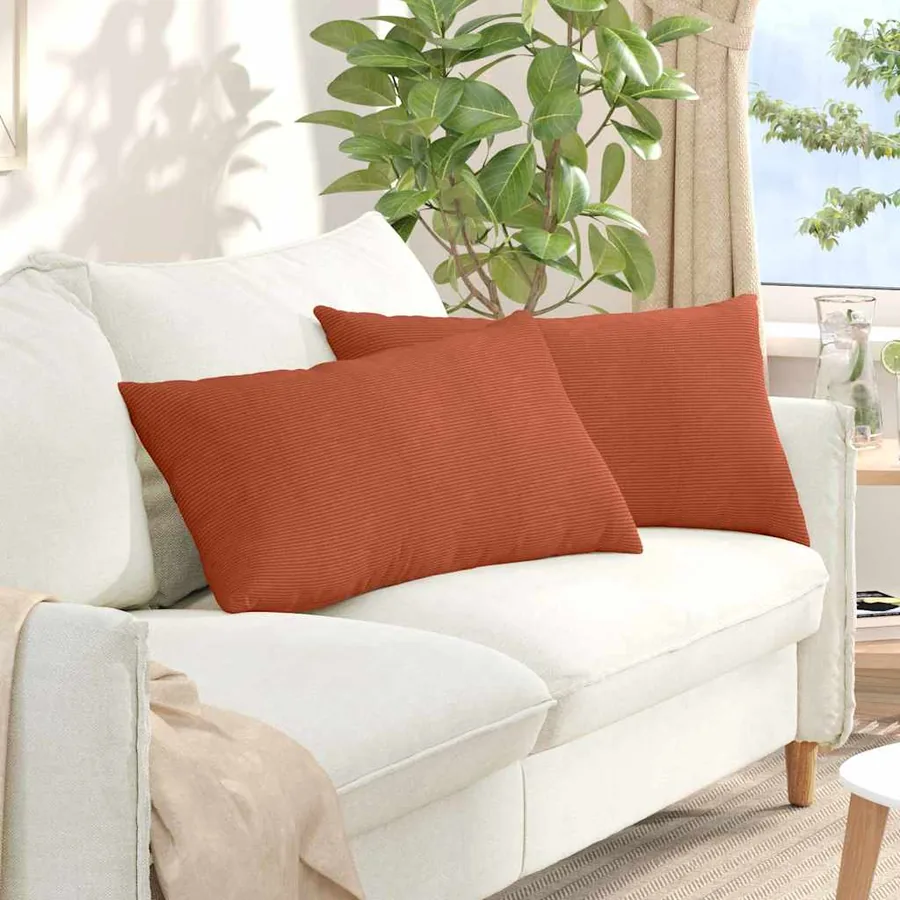 Coussins de canapé 2 pcs Rouge orange 80 x 40 cm