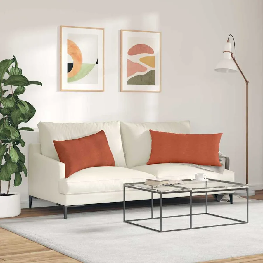Coussins de canapé 2 pcs Rouge orange 80 x 40 cm - 4