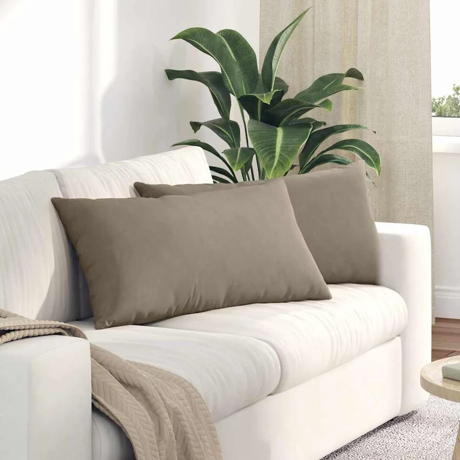Coussins de canapé 2 pcs Taupe 80 x 40 cm tissu