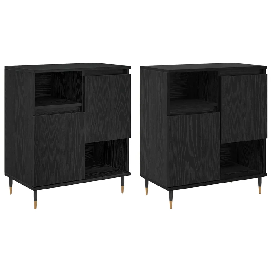 Buffets 2 pcs Chêne noir - 2