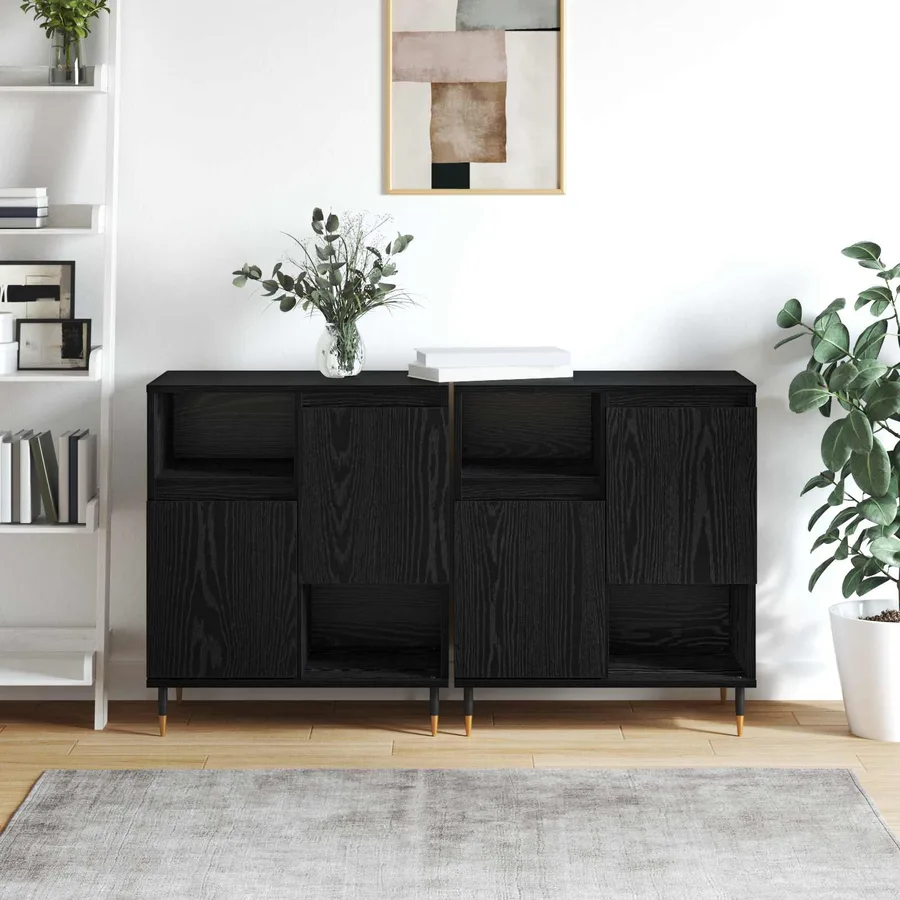 Buffets 2 pcs Chêne noir - 4