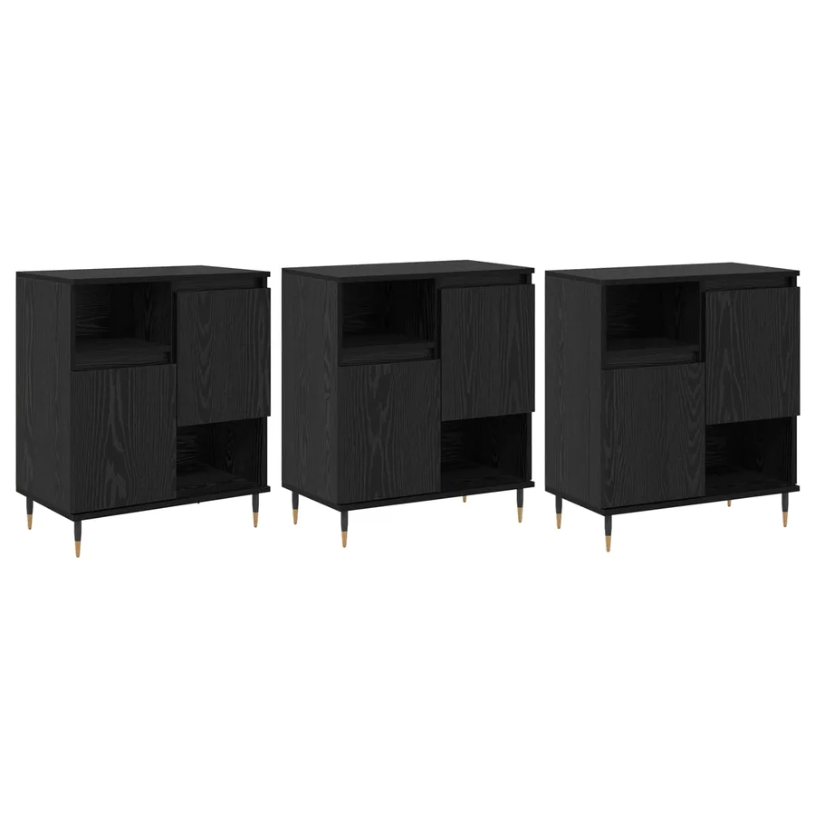Buffets 3 pcs Chêne noir - 2