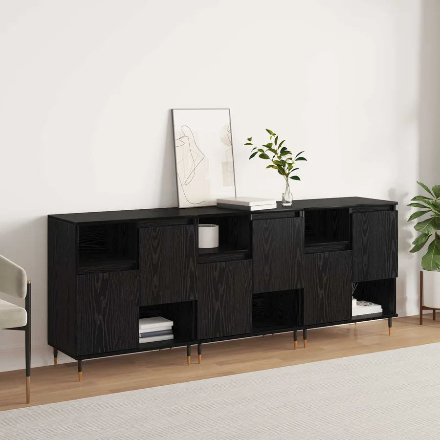 Buffets 3 pcs Chêne noir - 4