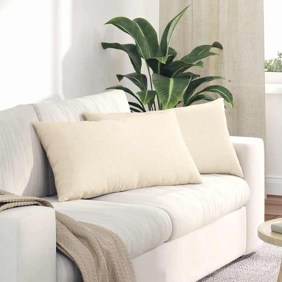 Coussins de canapé 2 pcs Crème 80 x 40 cm