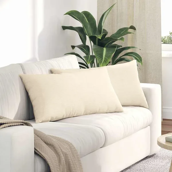 Coussins de canapé 2 pcs Crème 80 x 40 cm