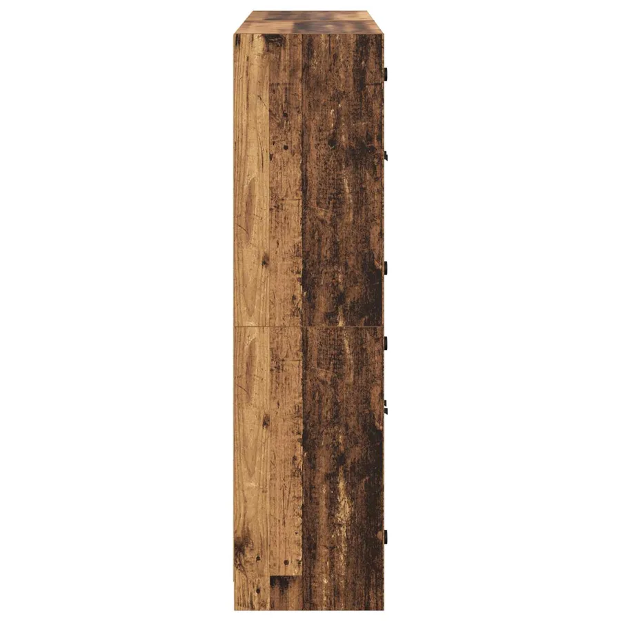 Haut Armoire 2 pcs Bois Ancien 68 x 37 x 142 cm - 7