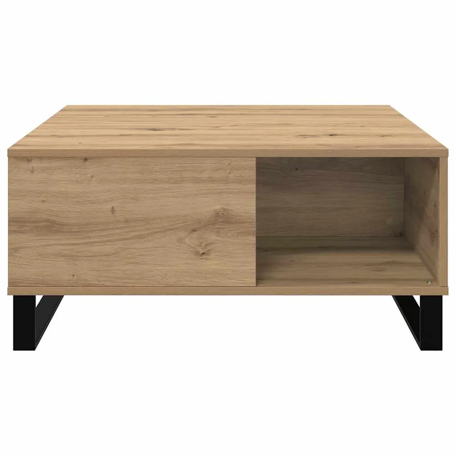 Table basse Chêne artisanal 80 x 80 x 36,5 cm Bois d'ingénierie - 5