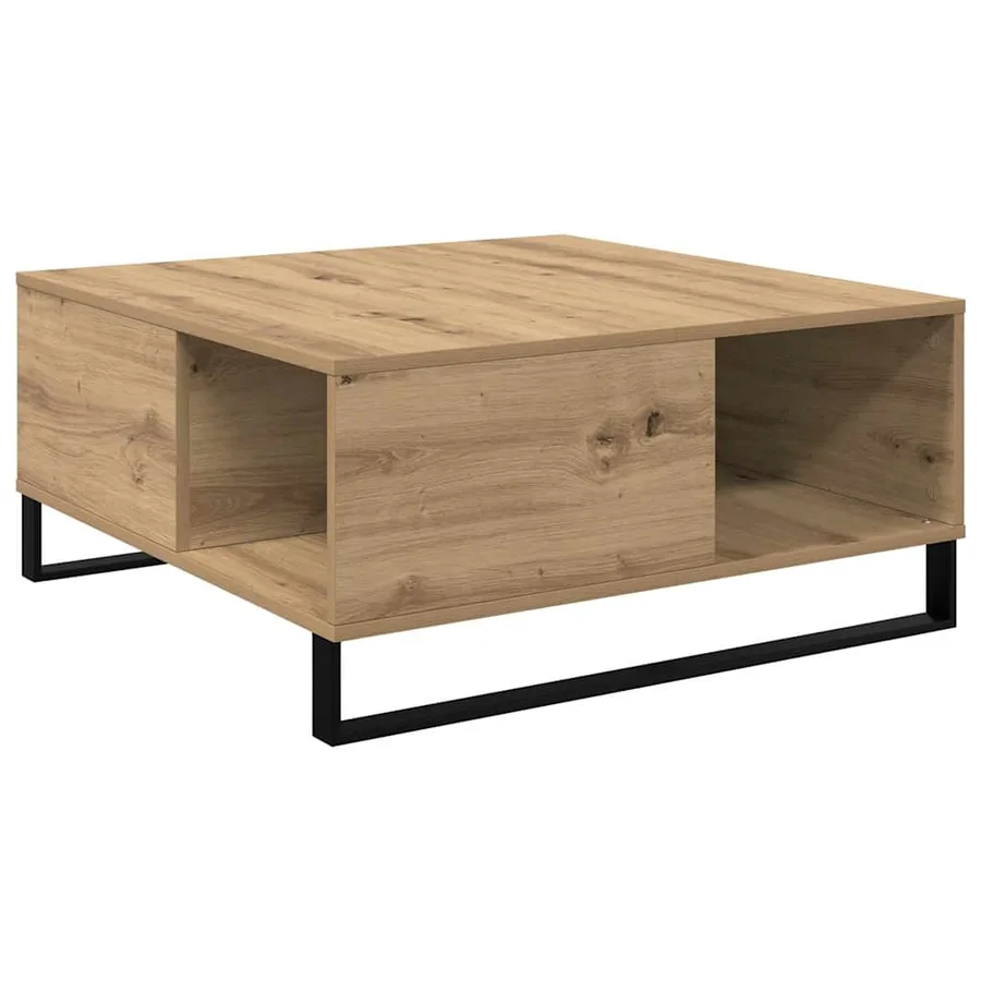 Table basse Chêne artisanal 80 x 80 x 36,5 cm Bois d'ingénierie - 7