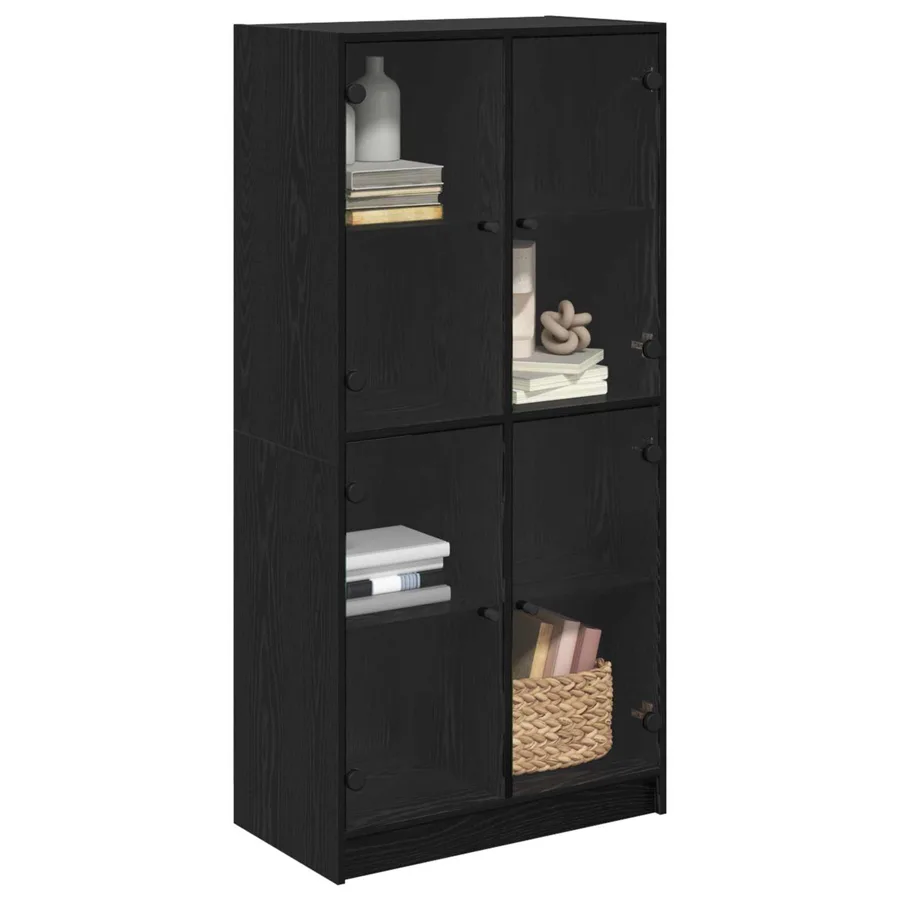 Haut Armoire Chêne noir 68 x 37 x 142 cm Bois d'ingénierie - 3