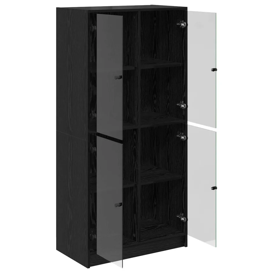 Haut Armoire Chêne noir 68 x 37 x 142 cm Bois d'ingénierie - 5