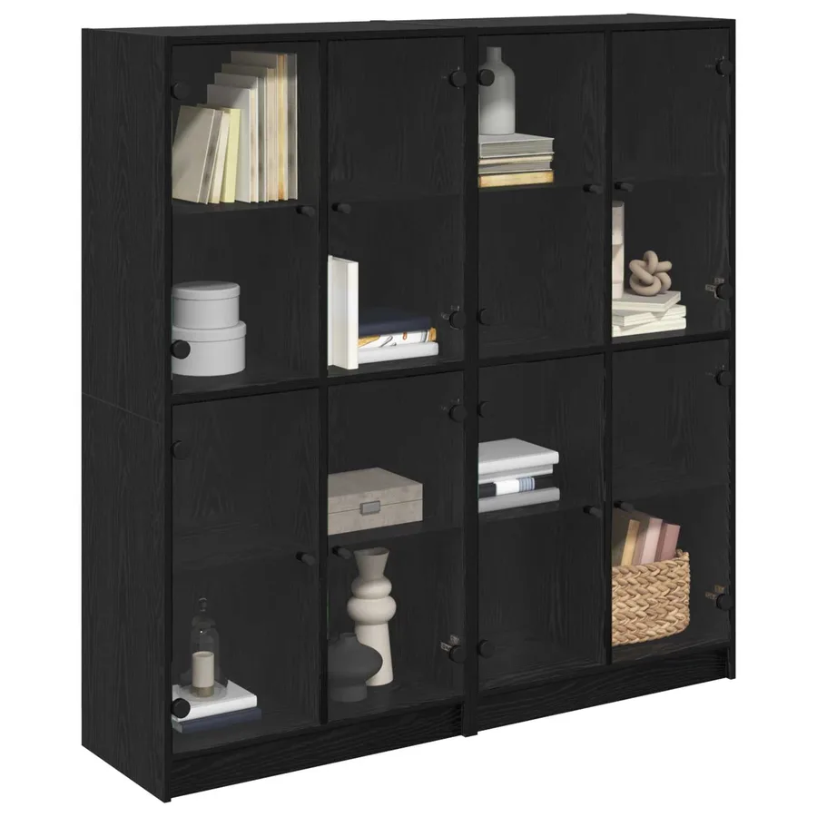 Haut Armoire 2 pcs Chêne noir 68 x 37 x 142 cm - 3