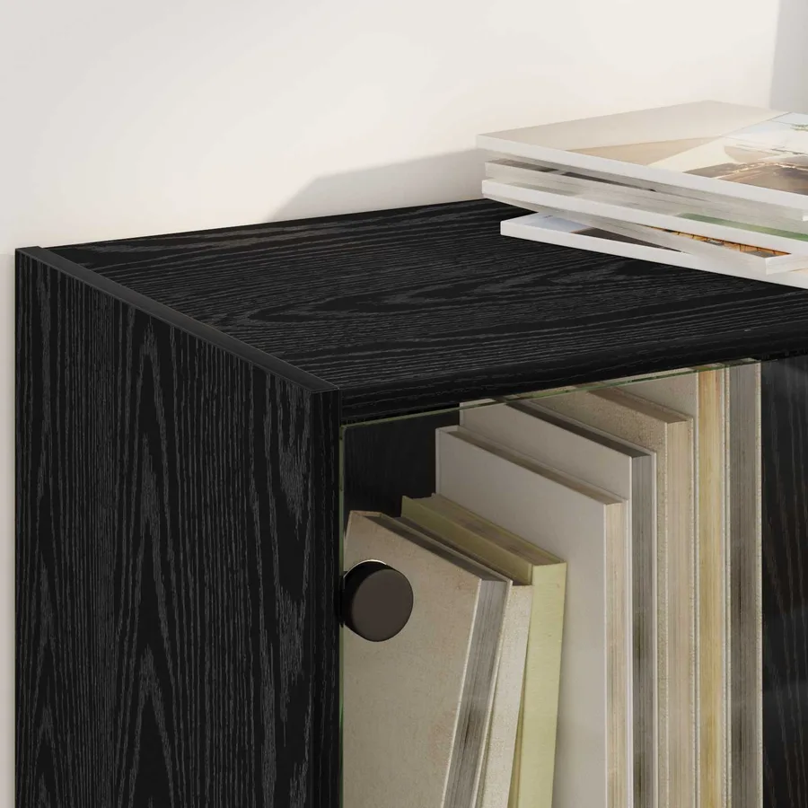 Haut Armoire 2 pcs Chêne noir 68 x 37 x 142 cm - 4