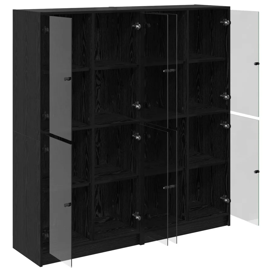 Haut Armoire 2 pcs Chêne noir 68 x 37 x 142 cm - 5