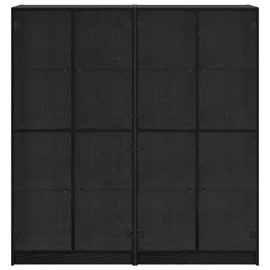 Haut Armoire 2 pcs Chêne noir 68 x 37 x 142 cm - 6
