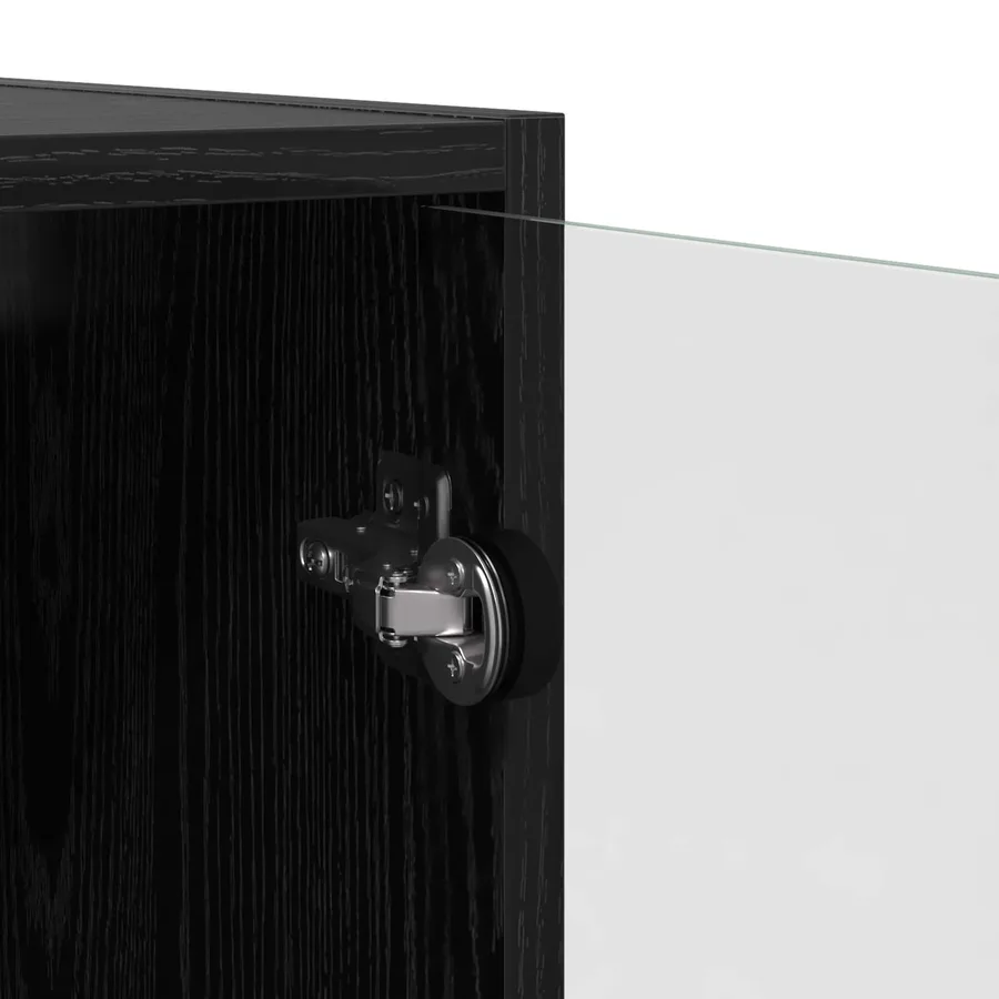 Haut Armoire 2 pcs Chêne noir 68 x 37 x 142 cm - 9