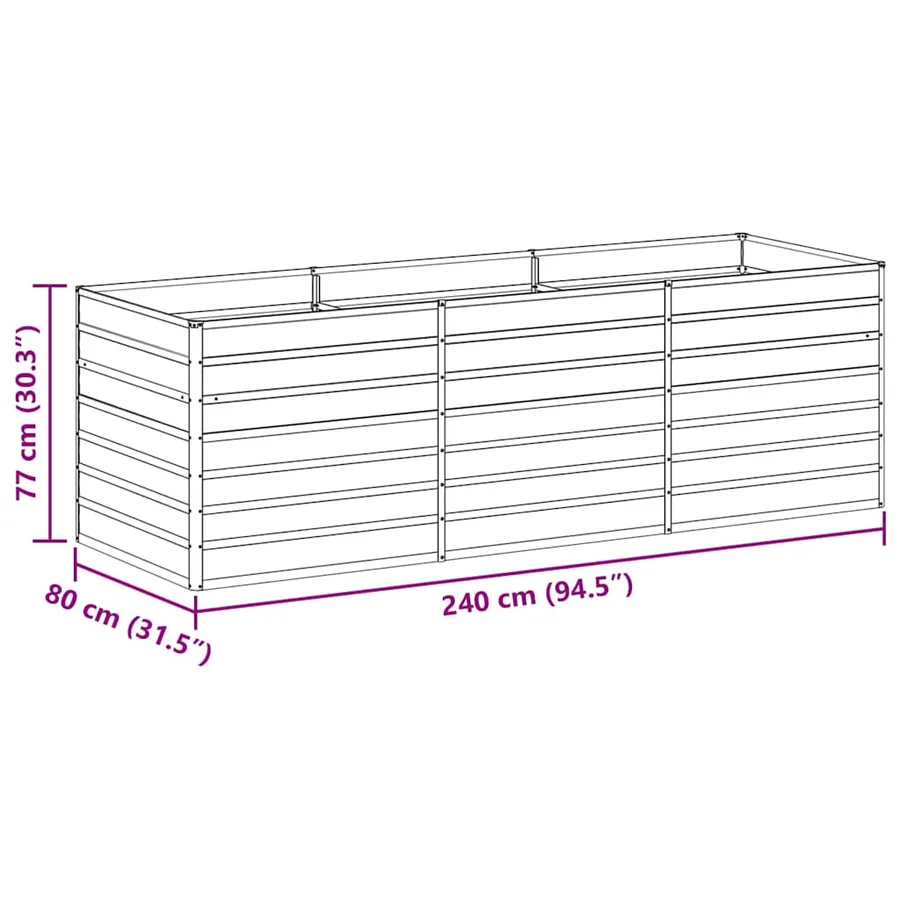 Jardinière surélevée Marron Clair 240 x 80 x 77 cm - 13