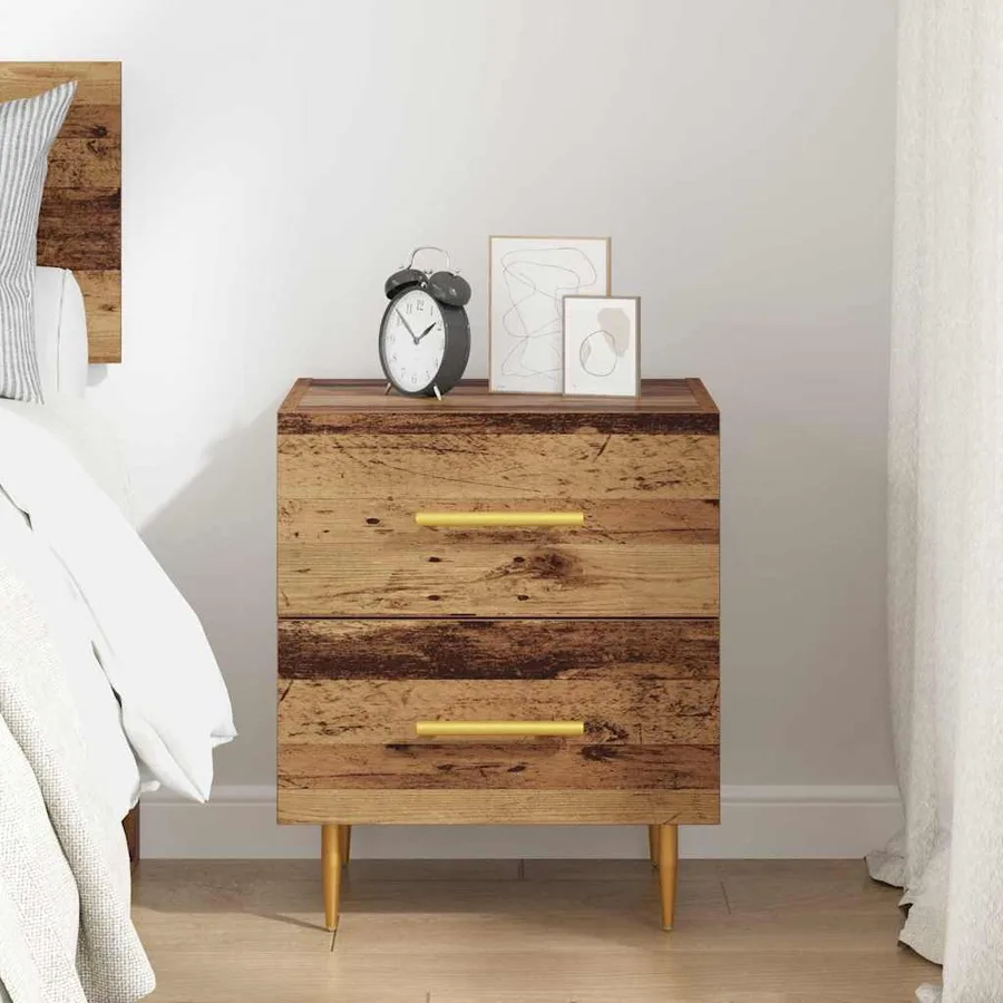 Cabinet de chevet avec tiroir Bois Ancien 40 x 35 x 47,5 cm - 4