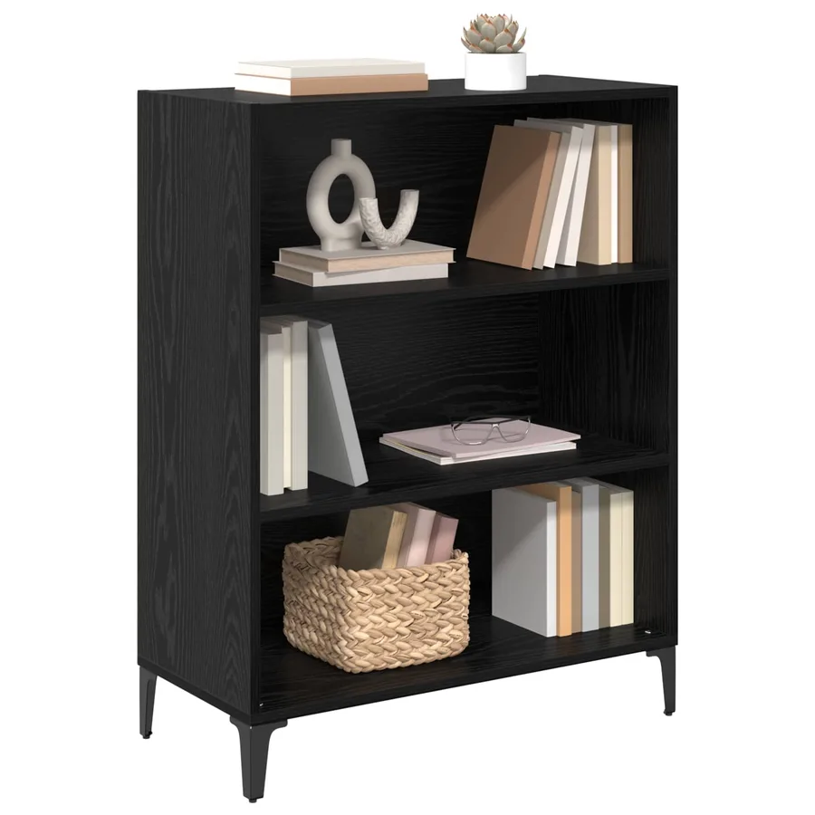 Buffet Chêne noir 69,5 x 32,5 x 90 cm Bois d'ingénierie - 3