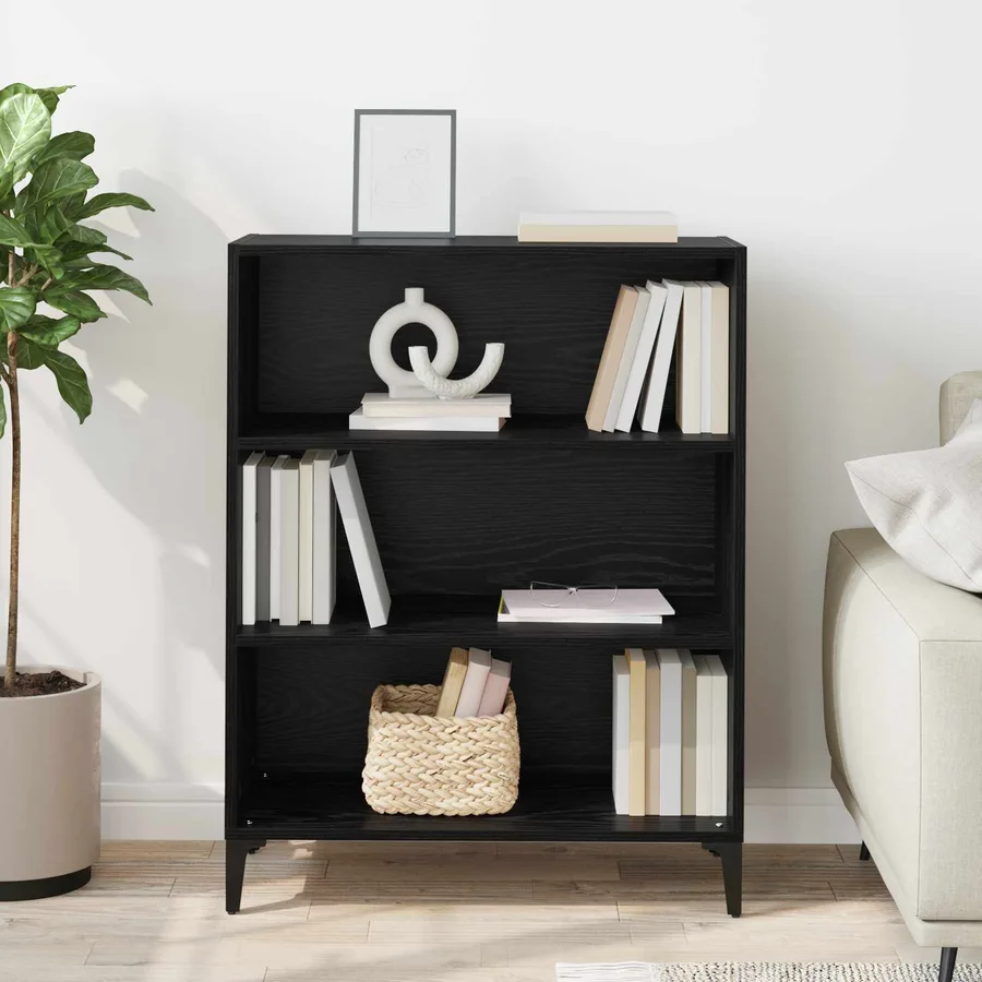 Buffet Chêne noir 69,5 x 32,5 x 90 cm Bois d'ingénierie - 4