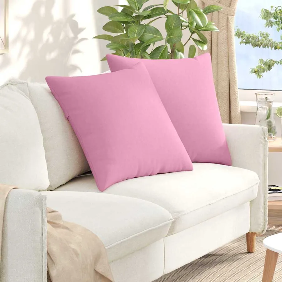 Coussins de canapé 2 pcs Rose 60 x 60 cm tissu