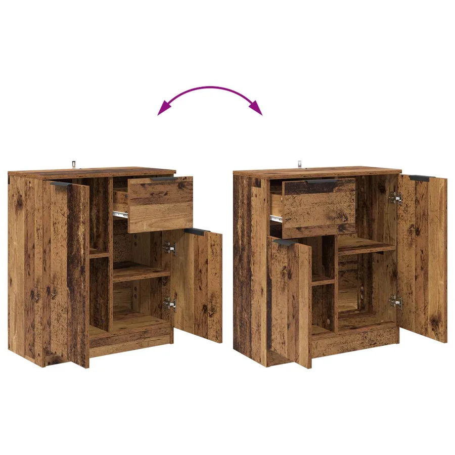 Buffet Bois ancien 60 x 30 x 70 cm Bois d'ingénierie - 12