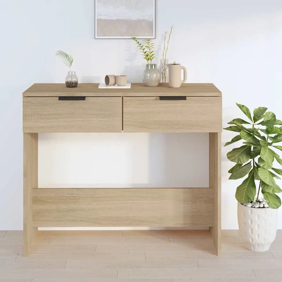 Table console Chêne sonoma 90x36x75 cm Bois d'ingénierie - 3