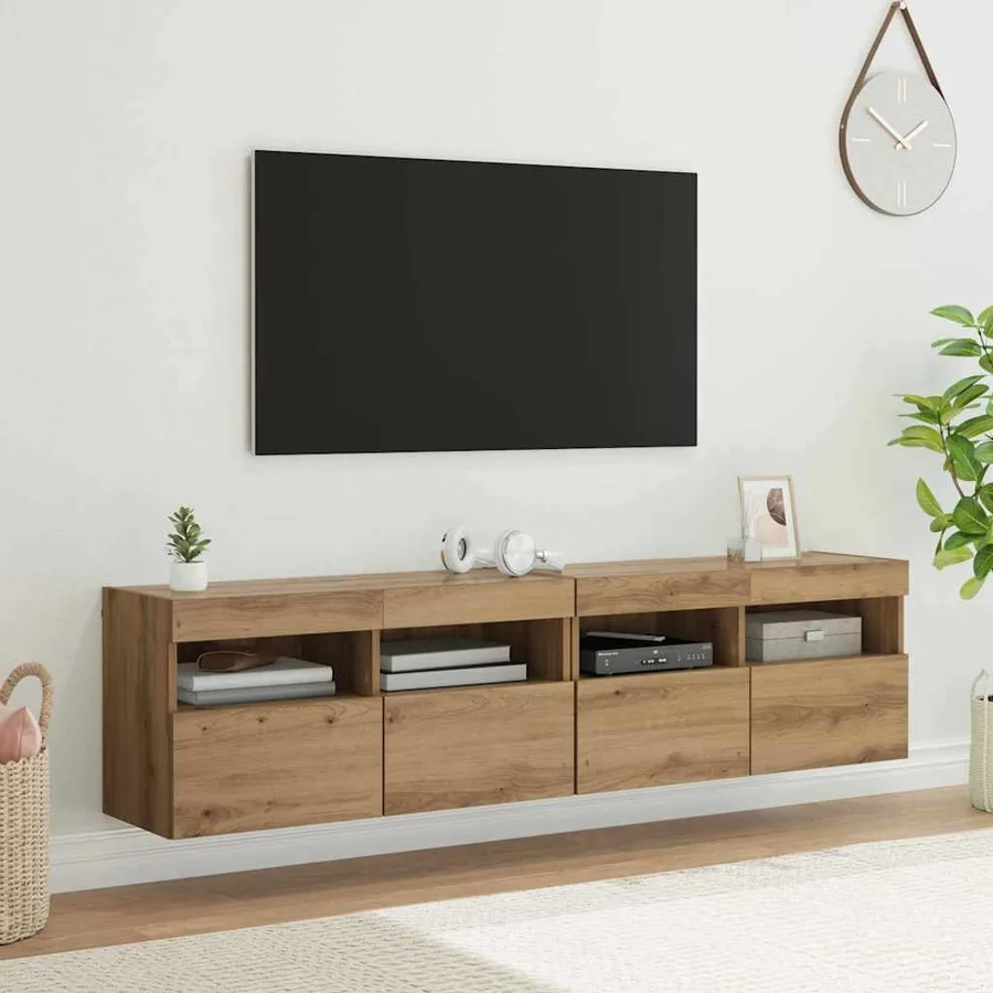 Meubles TV muraux 2 pcs Chêne artisanal Bois d'ingénierie