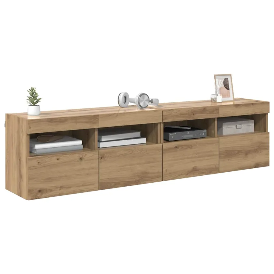 Meubles TV muraux 2 pcs Chêne artisanal Bois d'ingénierie - 3