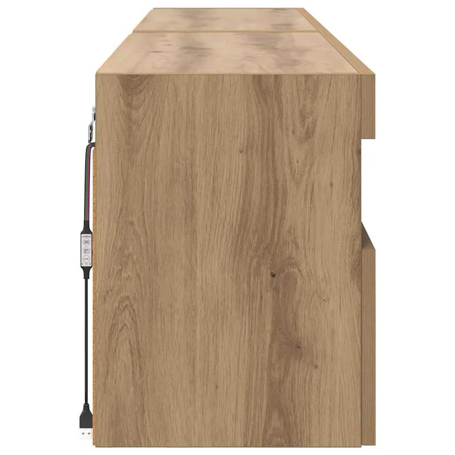 Meubles TV muraux 2 pcs Chêne artisanal Bois d'ingénierie - 9