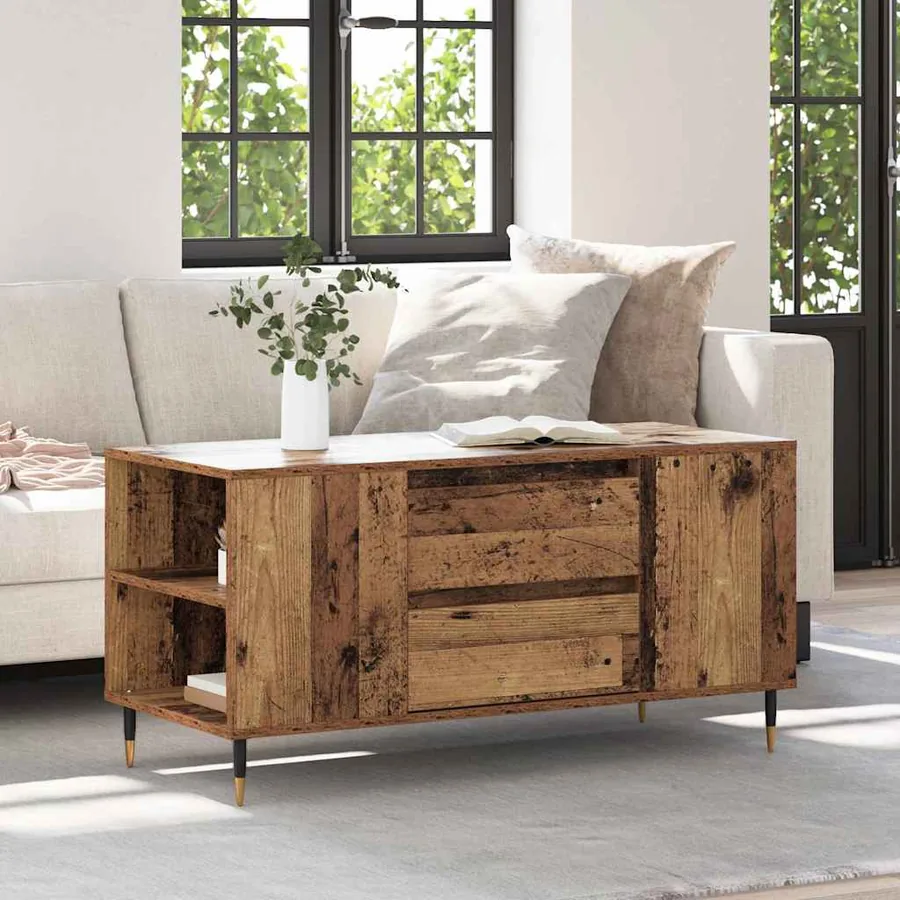 Table basse Bois Ancien 102 x 44,5 x 50 cm Bois d'ingénierie