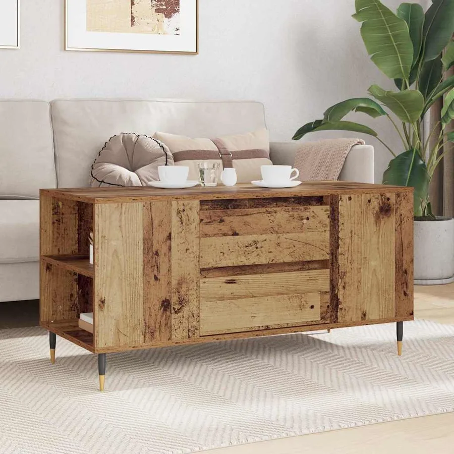 Table basse Bois Ancien 102 x 44,5 x 50 cm Bois d'ingénierie - 4