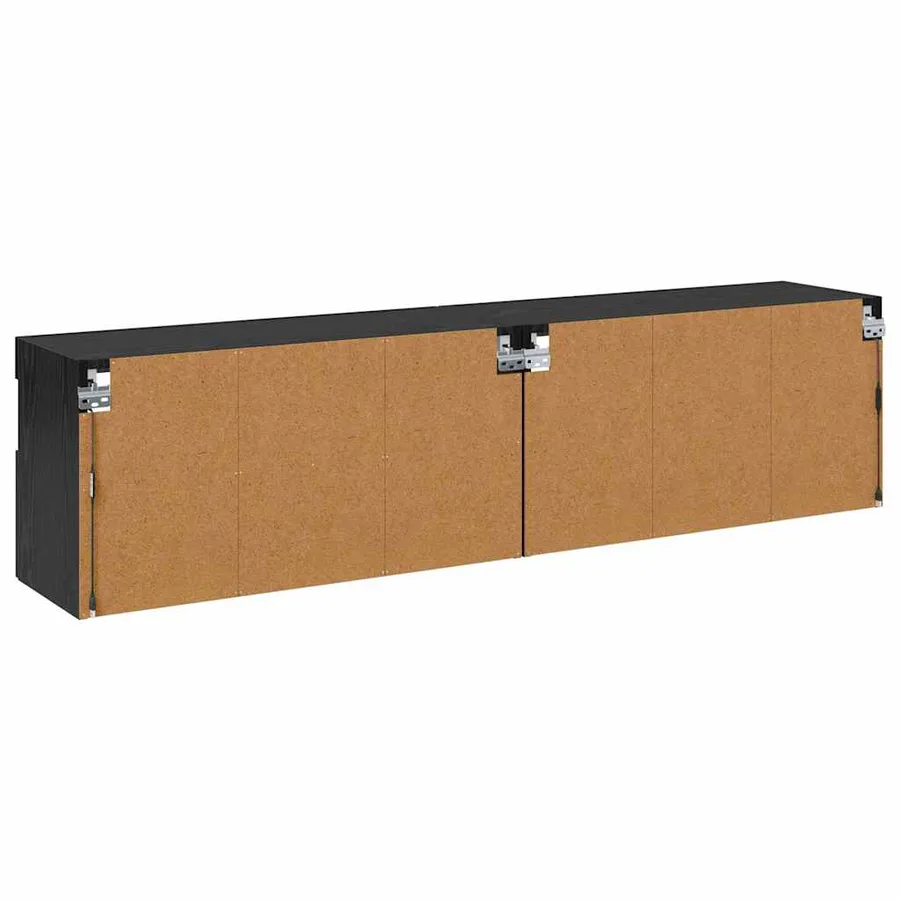 Meubles TV muraux avec LED 2 pcs Chêne noir 80 x 30 x 40 cm - 10