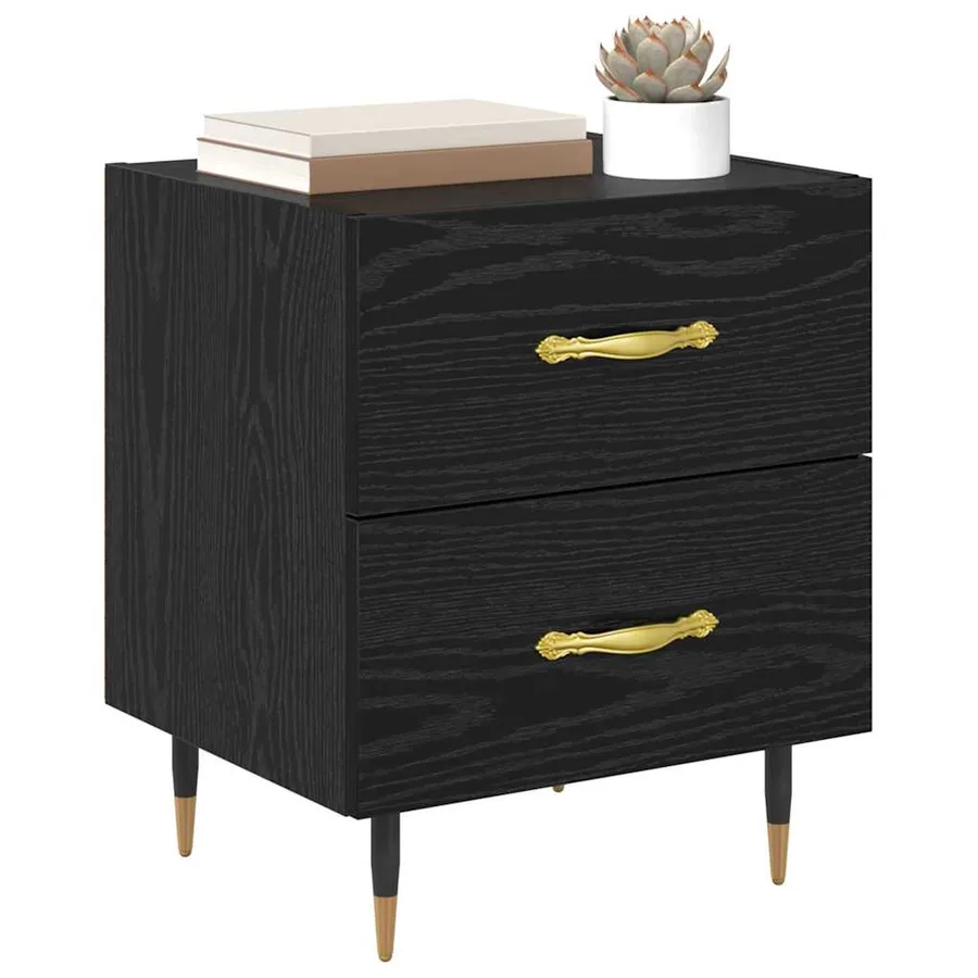 Cabinet de chevet avec tiroir Chêne noir 40 x 35 x 47,5 cm - 3