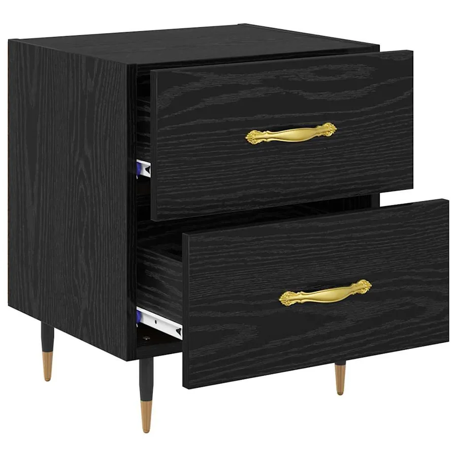 Cabinet de chevet avec tiroir Chêne noir 40 x 35 x 47,5 cm - 5
