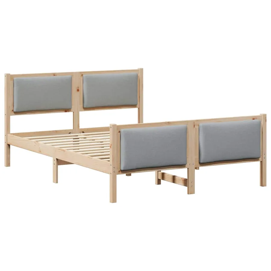 Cadre de lit avec tête de lit Gris clair 140 x 200 cm tissu - 2