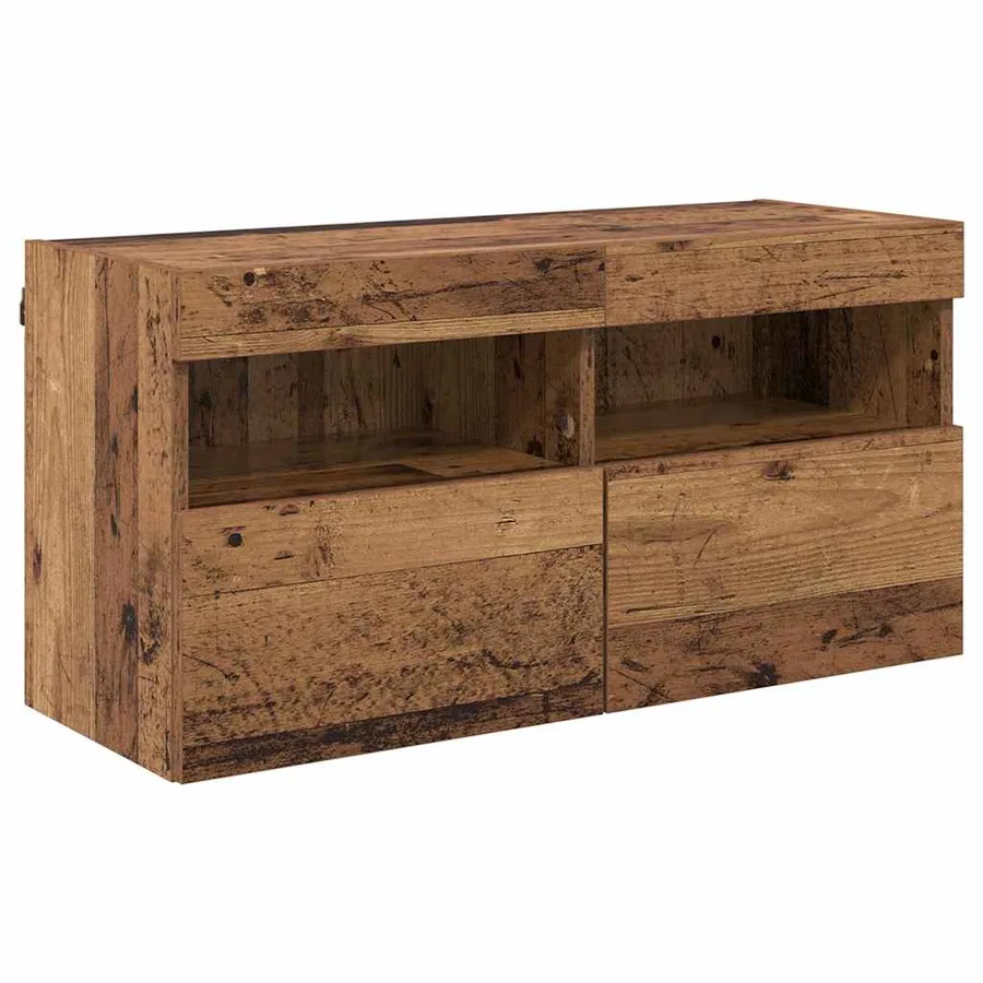 Meuble TV mural Bois Ancien 80 x 30 x 40 cm Bois d'ingénierie - 2